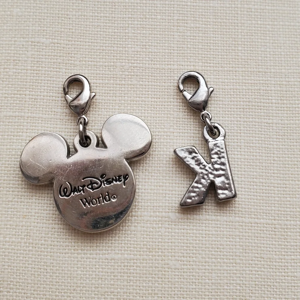 Disney Charm Bracelet & Pink Mickey Mouse Necklace